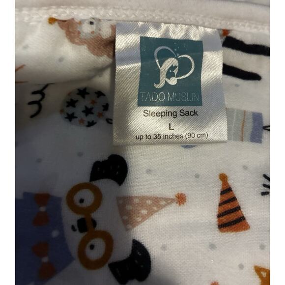 2 Tado Muslin Sleep Sack Large Up To 35” Cotton Sea Creatures & Party Animals - Picture 7 of 7